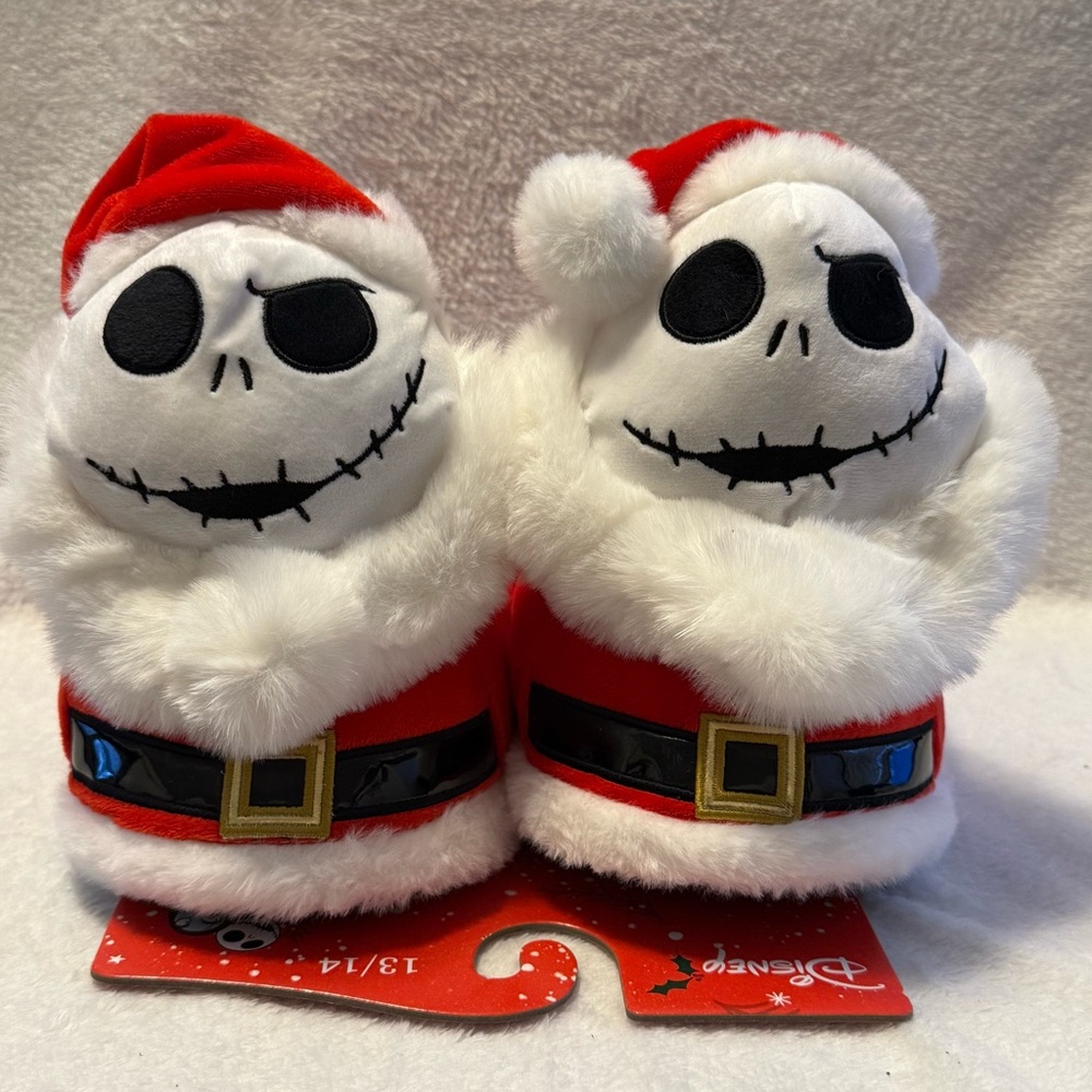 Disney Jack Skellington Santa‎ Slippers Size 13-14 Men’s New Slip On Disney